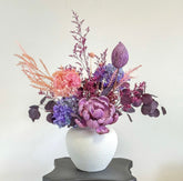 Discover our exquisite purple - toned preserved flower arrangement! Featuring preserved premium peonies, hydrangeas, eucalyptus, and more in a rich color palette. Perfect for home decor or as a meaningful gift for special occasions. Brings lasting beauty and contemporary charm to any space.