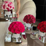 Embrace elegance with our Eternal Flower Hug Bucket, featuring vibrant preserved roses in a mirrored luxury design — a perfect gift for birthdays, anniversaries, mother's day and romantic surprises. Bloom 3+ years.
