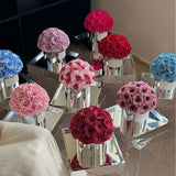 Embrace elegance with our Eternal Flower Hug Bucket, featuring vibrant preserved roses in a mirrored luxury design — a perfect gift for birthdays, anniversaries, mother's day and romantic surprises. Bloom 3+ years.