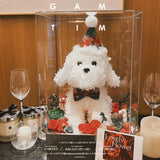 Hydrangeas Christmas Teddy Puppy