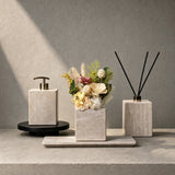 Artisan home ritual set featuring uncarved geological stone sculptures with zero industrial splicing.
