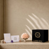 Unboxing luxury high-end permanent florals with custom brand greeting card envelope from Floral Isle.